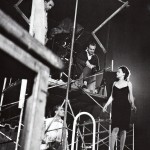 Italian director Michelangelo Antonioni with Jeanne Moreau and cinematographer Gianni di Venanzo on the set of ‘La Notte’ (1961).
