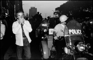 USA. Chicago, Illinois. 1968. Michelangelo ANTONIONI during the riots outside the Democratic Convention.